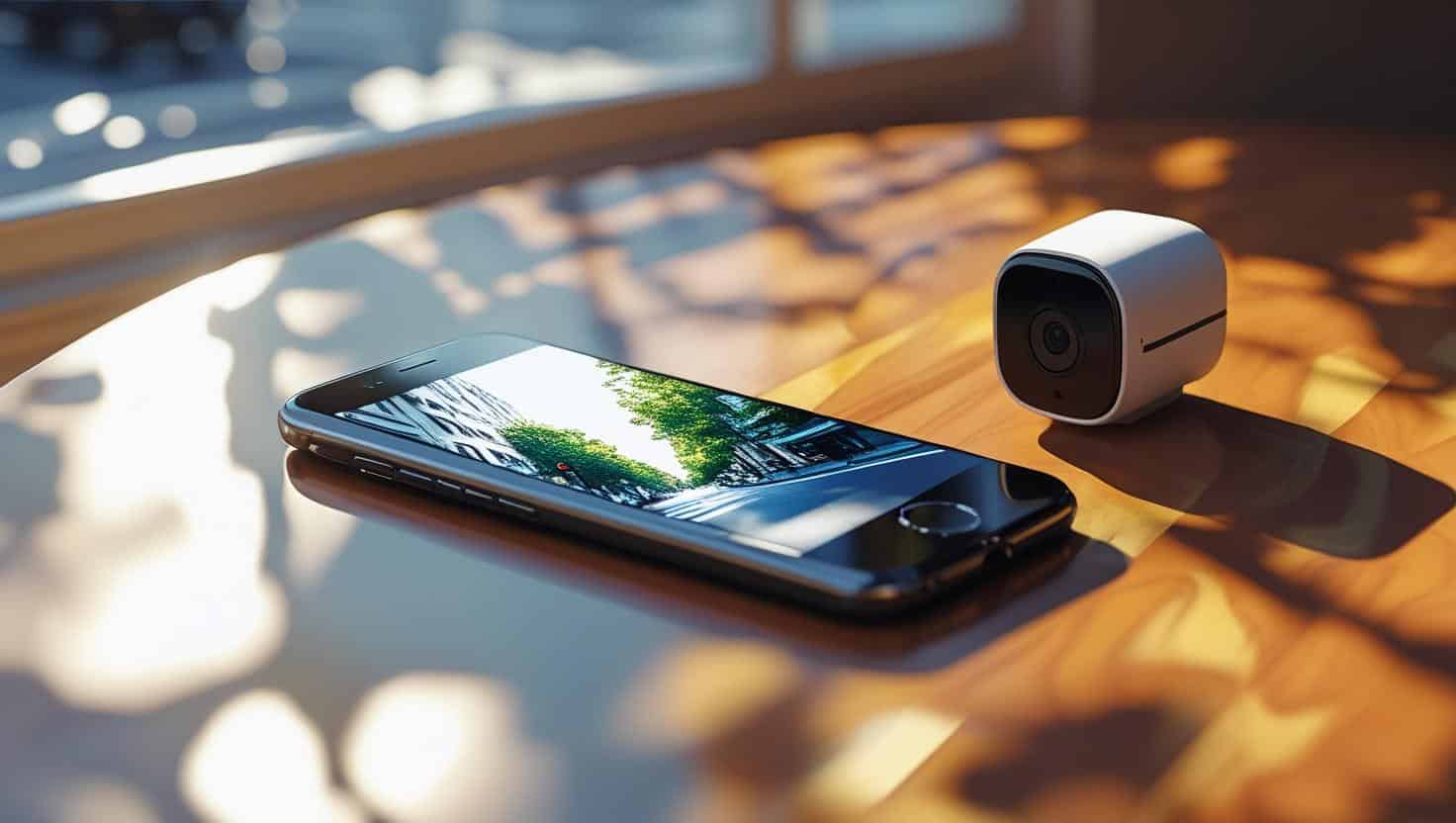 スマホと小型監視カメラ